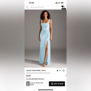 Azazie jesaphine size A4 in sky blue